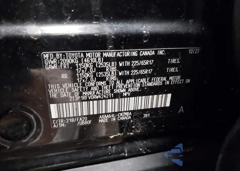 2024 Toyota Rav4 Xle from USA, damaged, VIN 2T3P1RFV0RW424211